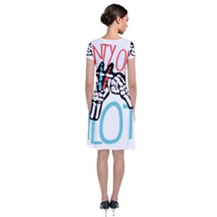 Short Sleeve Front Wrap Dress 