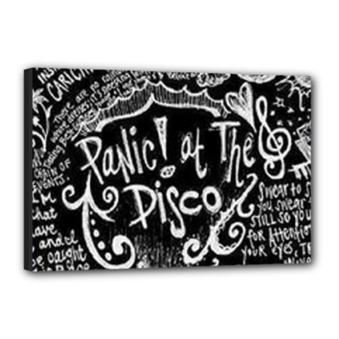 Panic ! At The Disco Lyric Quotes Canvas 18  x 12  (Stretched) from ArtsNow.com