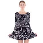 Panic ! At The Disco Lyric Quotes Long Sleeve Velvet Skater Dress