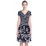 Panic ! At The Disco Lyric Quotes Short Sleeve Front Wrap Dress
