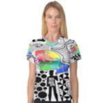 Panic ! At The Disco Women s V-Neck Sport Mesh Tee