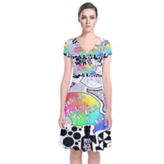 Short Sleeve Front Wrap Dress 