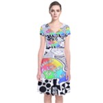 Panic ! At The Disco Short Sleeve Front Wrap Dress