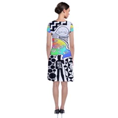 Short Sleeve Front Wrap Dress 