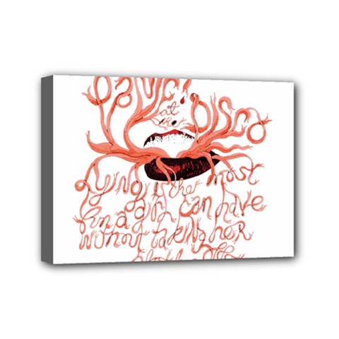 Panic At The Disco   Lying Is The Most Fun A Girl Have Without Taking Her Clothes Mini Canvas 7  x 5  (Stretched) from ArtsNow.com