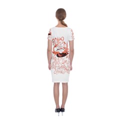 Classic Short Sleeve Midi Dress Back Classic Short Sleeve Midi Dress Back