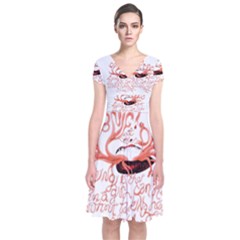Short Sleeve Front Wrap Dress 