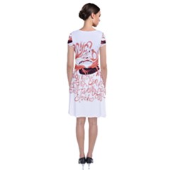 Short Sleeve Front Wrap Dress 