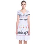 Image Short Sleeve Front Wrap Dress