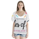 Image V-Neck Flutter Sleeve Top