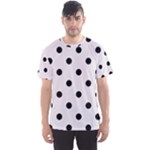Polka Dots - Black on Pastel Pink Men s Sport Mesh Tee