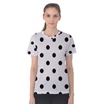 Polka Dots - Black on Pastel Pink Women s Cotton Tee