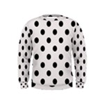 Polka Dots - Black on Pastel Pink Kid s Sweatshirt
