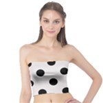 Polka Dots - Black on Pastel Pink Tube Top