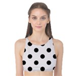 Polka Dots - Black on Pastel Pink Tank Bikini Top