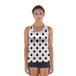Polka Dots - Black on Pastel Pink Women s Sport Tank Top