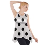 Polka Dots - Black on Pastel Pink Side Drop Tank Tunic