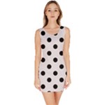 Polka Dots - Black on Pastel Pink Bodycon Dress