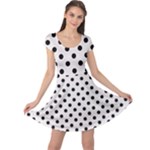 Polka Dots - Black on Pastel Pink Cap Sleeve Dress