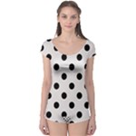 Polka Dots - Black on Pastel Pink Boyleg Leotard (Ladies)