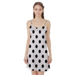 Polka Dots - Black on Pastel Pink Satin Night Slip