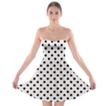 Polka Dots - Black on Pastel Pink Strapless Bra Top Dress