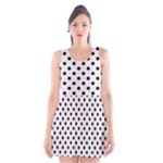 Polka Dots - Black on Pastel Pink Scoop Neck Skater Dress