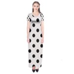 Polka Dots - Black on Pastel Pink Short Sleeve Maxi Dress