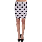 Polka Dots - Black on Pastel Pink Bodycon Skirt