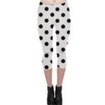 Polka Dots - Black on Pastel Pink Capri Leggings