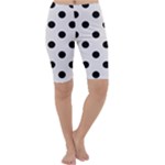 Polka Dots - Black on Pastel Pink Cropped Leggings