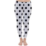 Polka Dots - Black on Pastel Pink Winter Leggings