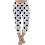 Polka Dots - Black on Pastel Pink Capri Winter Leggings