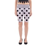 Polka Dots - Black on Pastel Pink Yoga Cropped Leggings