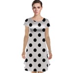 Polka Dots - Black on Pastel Pink Cap Sleeve Nightdress