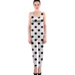 Polka Dots - Black on Pastel Pink OnePiece Catsuit