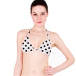 Polka Dots - Black on Pastel Pink Bikini Top