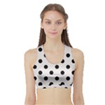 Polka Dots - Black on Pastel Pink Women s Sports Bra with Border