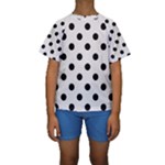Polka Dots - Black on Pastel Pink Kid s Short Sleeve Swimwear