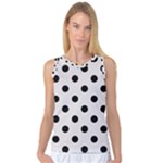 Polka Dots - Black on Pastel Pink Women s Basketball Tank Top