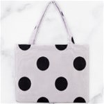 Polka Dots - Black on Pastel Pink Mini Tote Bag