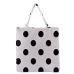 Polka Dots - Black on Pastel Pink Grocery Tote Bag