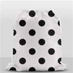 Polka Dots - Black on Pastel Pink Drawstring Bag (Small)