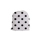 Polka Dots - Black on Pastel Pink Drawstring Pouch (S)