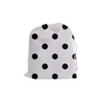 Polka Dots - Black on Pastel Pink Drawstring Pouch (M)