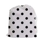 Polka Dots - Black on Pastel Pink Drawstring Pouch (XXl)
