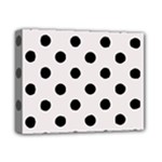 Polka Dots - Black on Pastel Pink Deluxe Canvas 14  x 11  (Stretched)