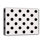 Polka Dots - Black on Pastel Pink Deluxe Canvas 16  x 12  (Stretched)