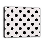 Polka Dots - Black on Pastel Pink Deluxe Canvas 20  x 16  (Stretched)