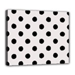 Polka Dots - Black on Pastel Pink Deluxe Canvas 24  x 20  (Stretched)